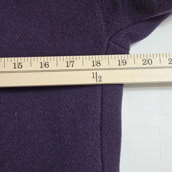 J Crew Cocoon Coat Italian Stadium Cloth Nello Gori Wool Purple Size 0 - Picture 9 of 12